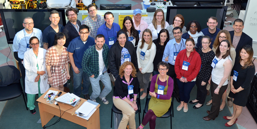 Staff and participants at the Center for Medical Simulation's instructor training workshop at Weill Cornell Medicine