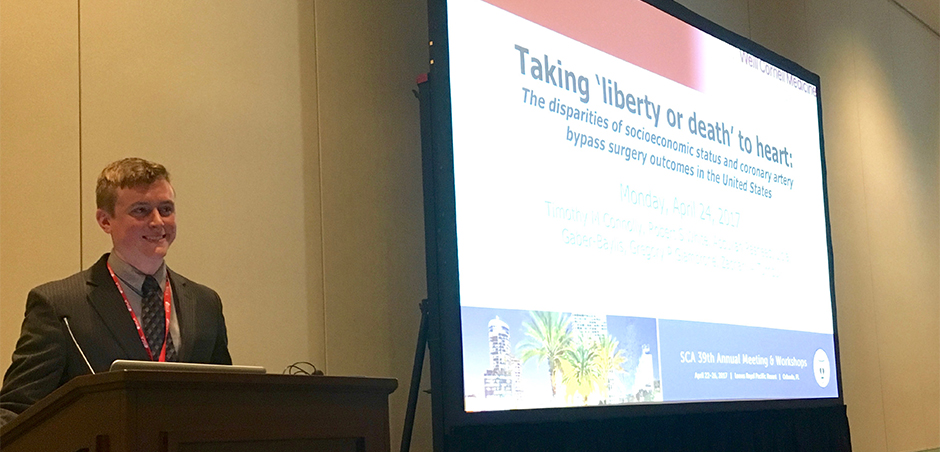 Dr. Tim Connolly presents research at the SCA conference.