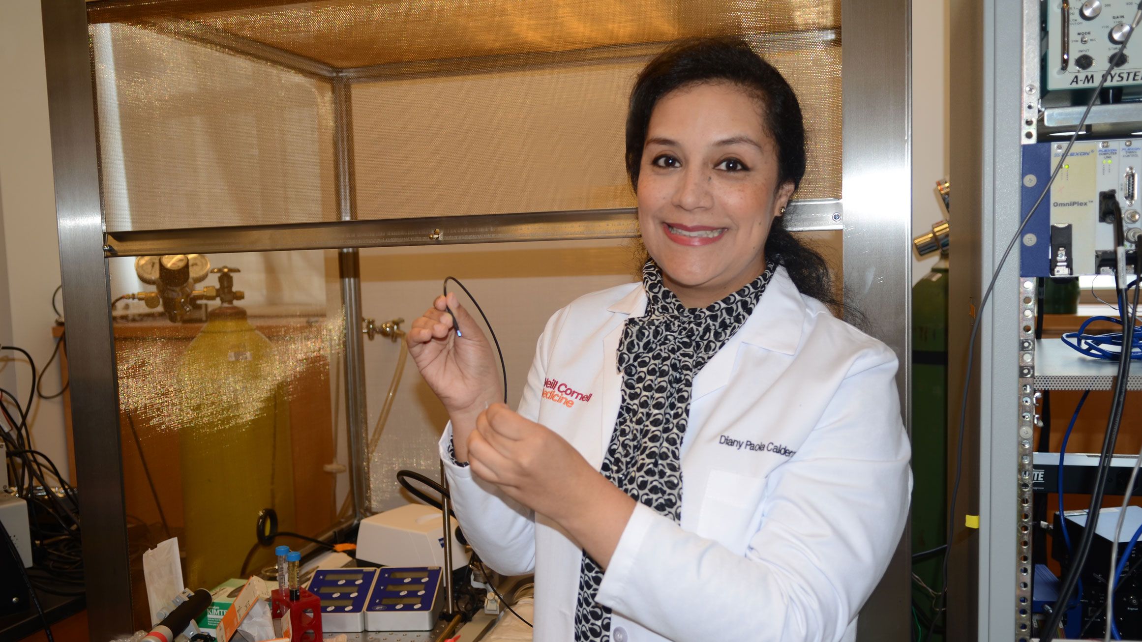 Dr. Calderon in the lab