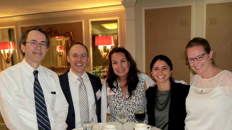 Anesthesiology faculty at the NY Perioperative Hemostasis Course. From left: Drs. Hugh Hemmings, Klaus Kjaer, Shanna Sykes Hill, Sheida Tabaie and Meghann Fitzgerald.