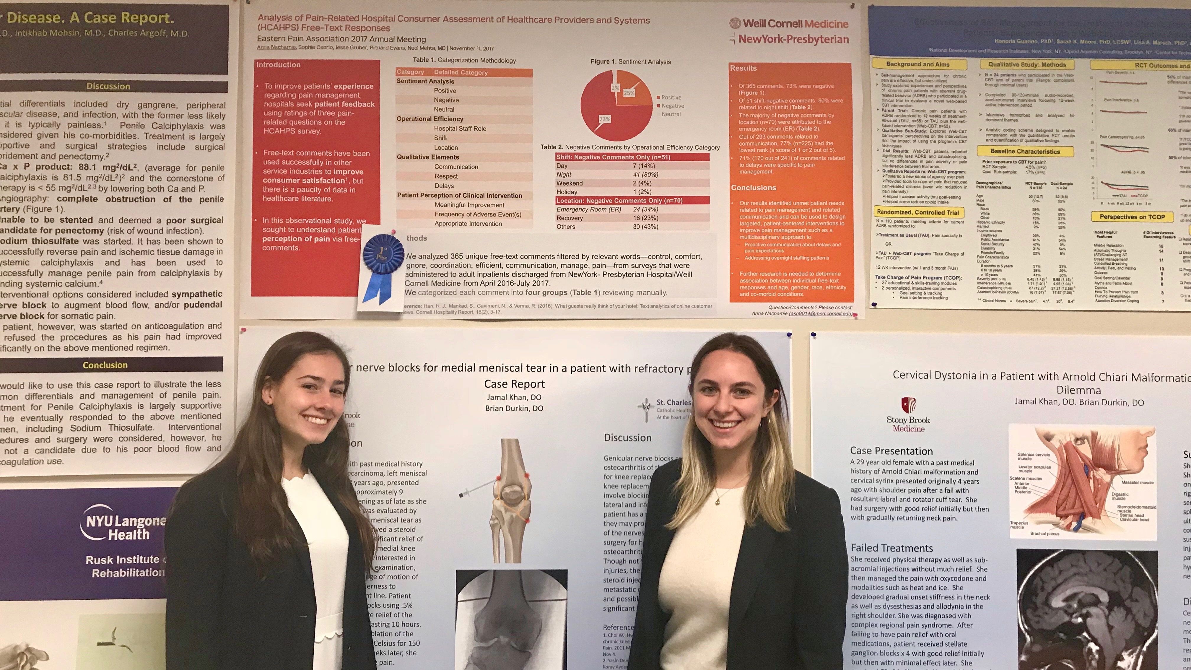 From left: Student intern Sophie Osorio and Anna Nachamie with the winning poster at the EPA meeting