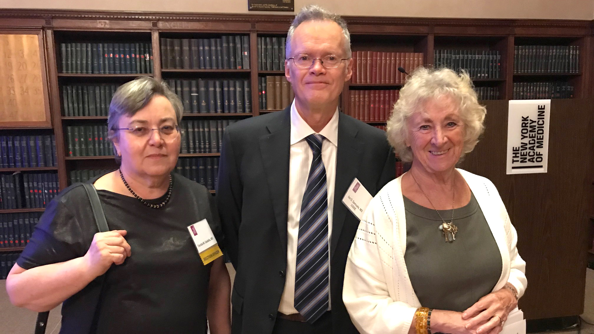 From left: Drs. Farida Gadalla, Jon Samuels and Elizabeth A.M. Frost