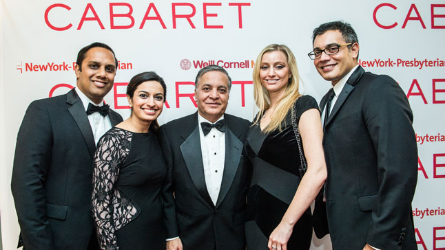 Drs. Neel Mehta, Sadiah Siddiqui, Shakil Ahmed, Lisa Witkin, and Jatin Joshi enjoy Cabaret