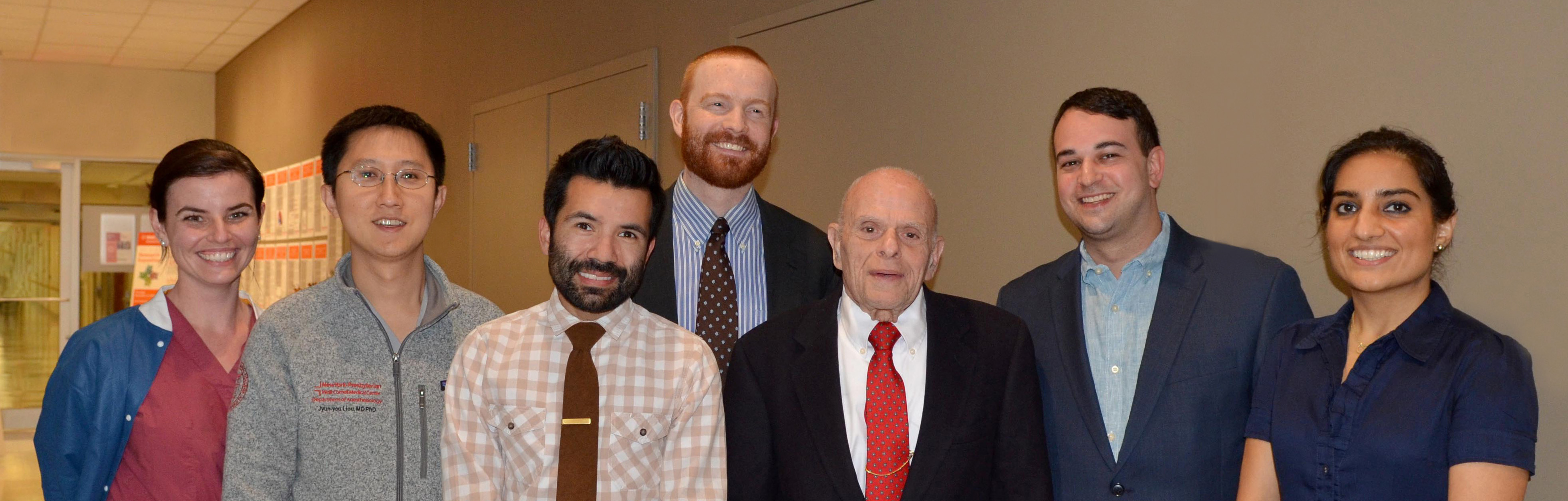 Professor Emeritus of Anesthesiology Dr. Alan Van Poznak with current and former Van Poznak Anesthesiology Research Scholars.